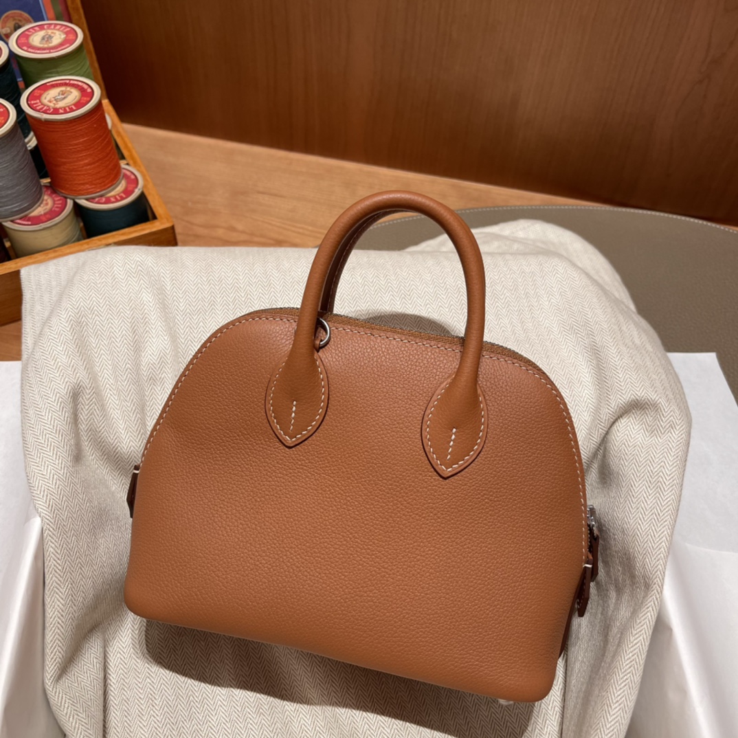 에르메스 미니 볼리드18 골드브라운 은장 앱송